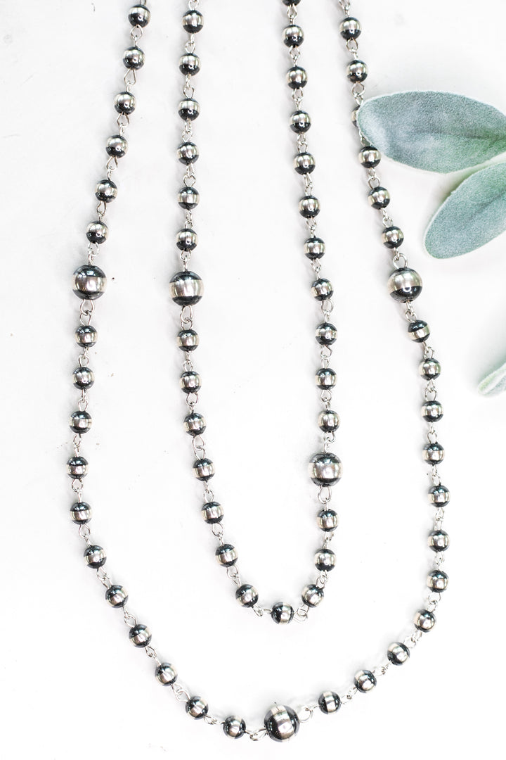 sterling silver handmade handcrafted authentic genuine native american navajo zuni nations lariat navajo pearl necklace 60 sixty inch hook eye closure heritage style turquoise and co turquoise and teepees