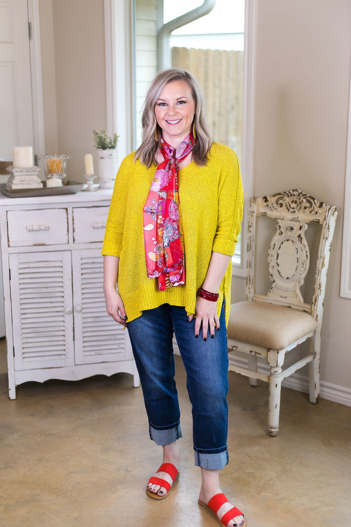 Top of the Tie Paisley and Floral Scarf in Red - Giddy Up Glamour Boutique