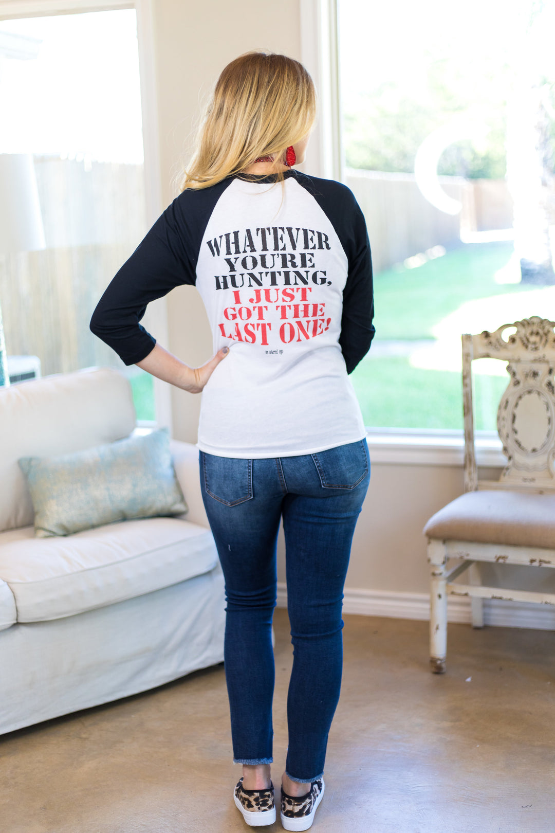 Black Friday Shopping Queen Black Baseball Tee - Giddy Up Glamour Boutique