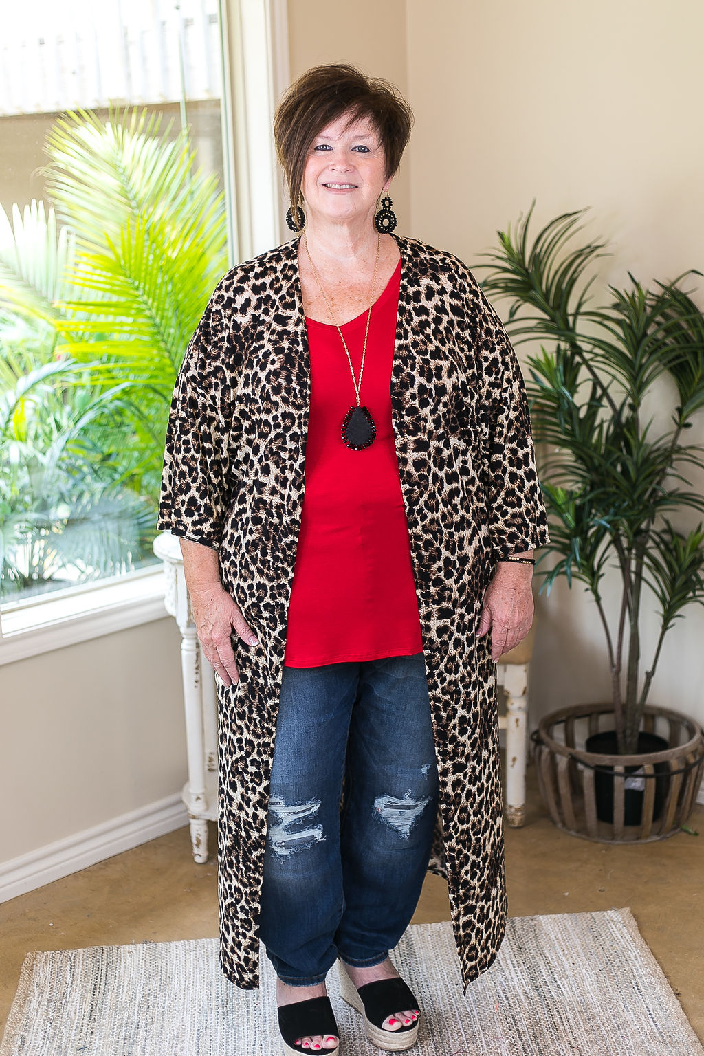 Better Believe It Leopard Print Duster Cardigan - Giddy Up Glamour Boutique