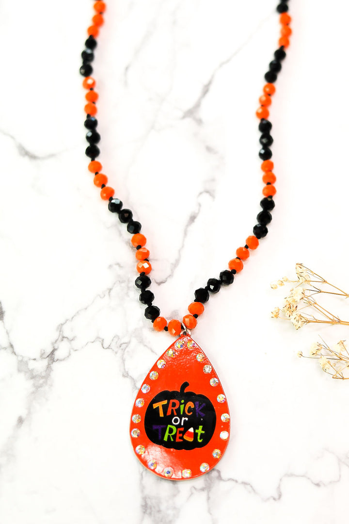 Trick-or-Treat Beaded Pendant Necklace - Giddy Up Glamour Boutique