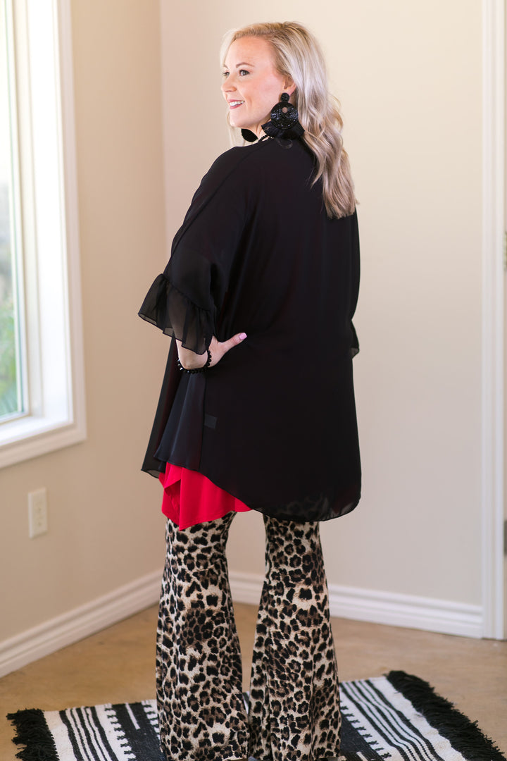 women's missy curvy girl fashions plus size kimono duster cover up boutique trendy sheer black