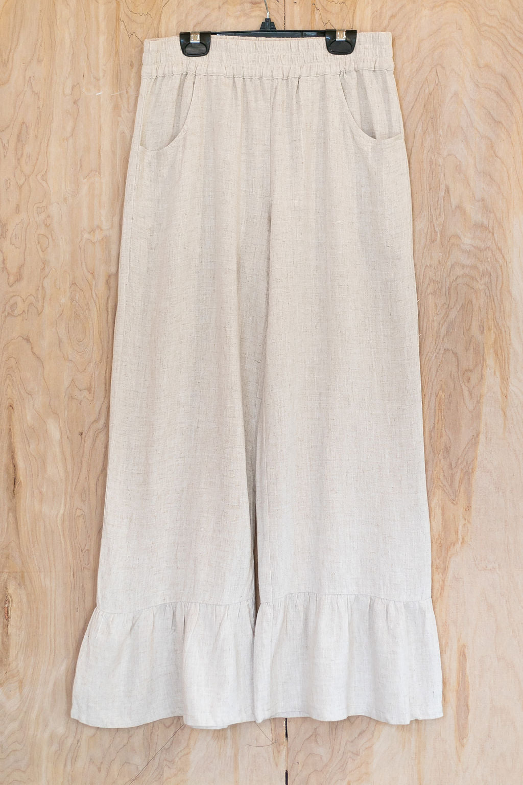 True Statement Wide Leg Linen Pants in Oatmeal Ivory - Giddy Up Glamour Boutique