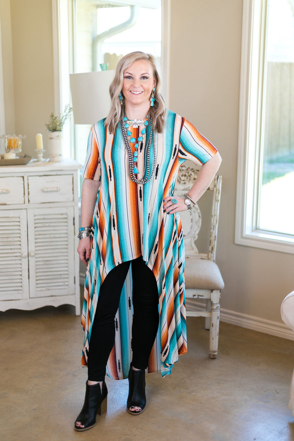 Last Chance S & M | Don't Think Twice High Low Short Sleeve Top in Serape