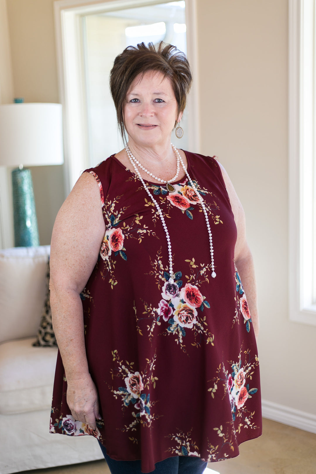 Last Chance Size S/M | What I'm About Floral A Line Dress in Maroon - Giddy Up Glamour Boutique