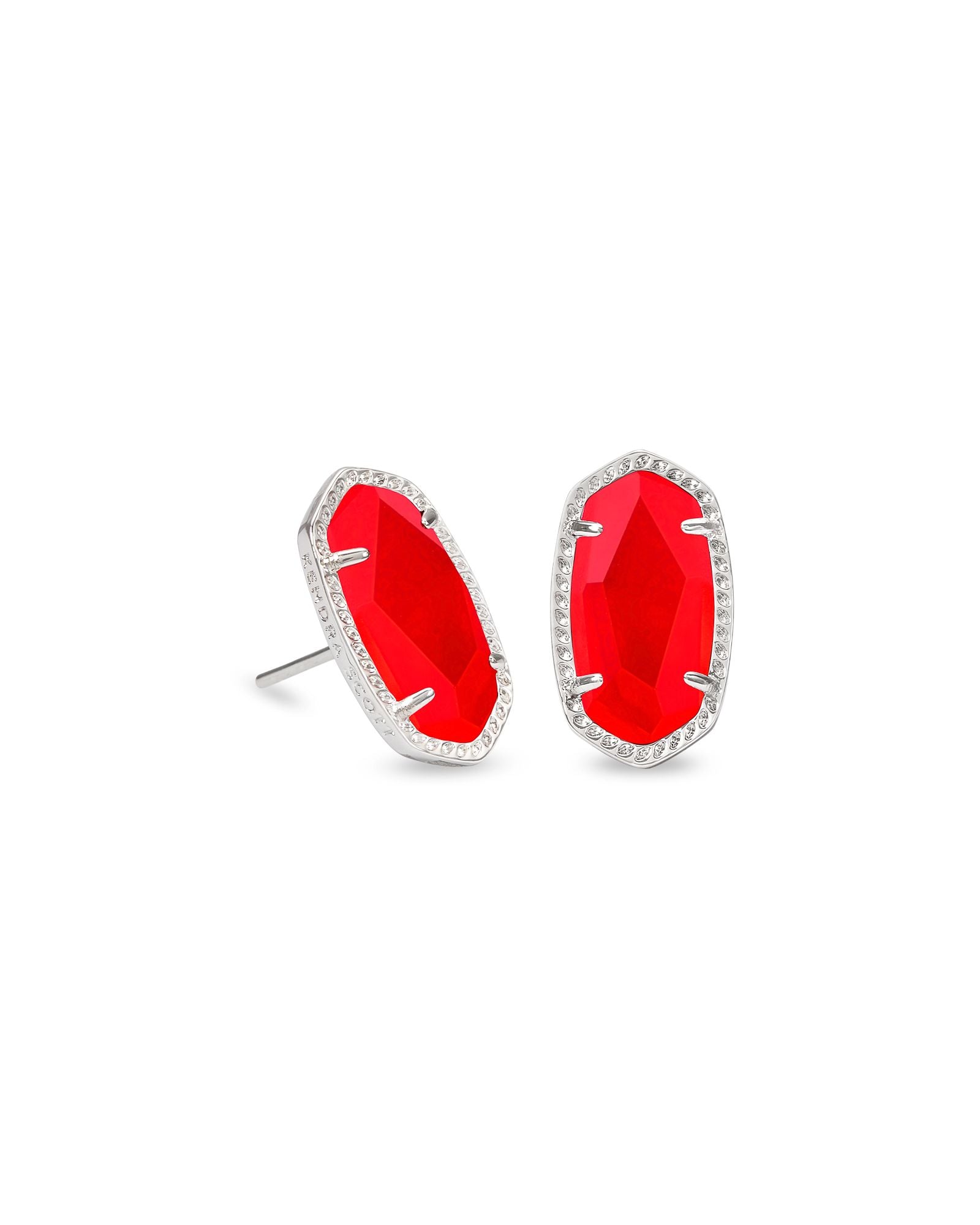 Kendra Scott | Ellie Silver Stud Earrings in Red Illusion - Giddy Up Glamour Boutique