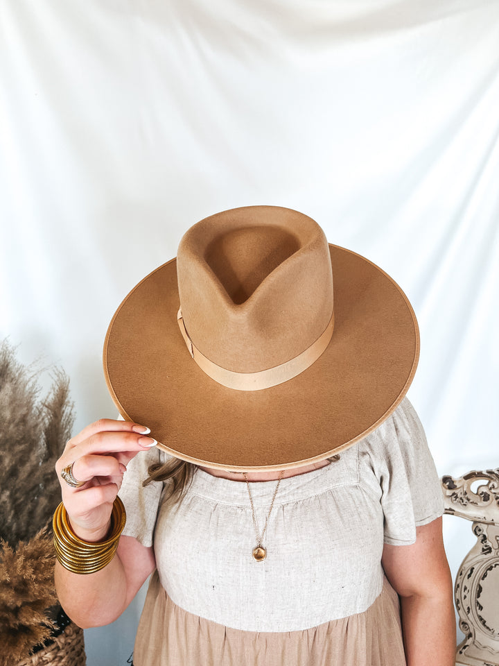 Lack of Color | Caramel Rancher Wool Felt Hat in Camel - Giddy Up Glamour Boutique