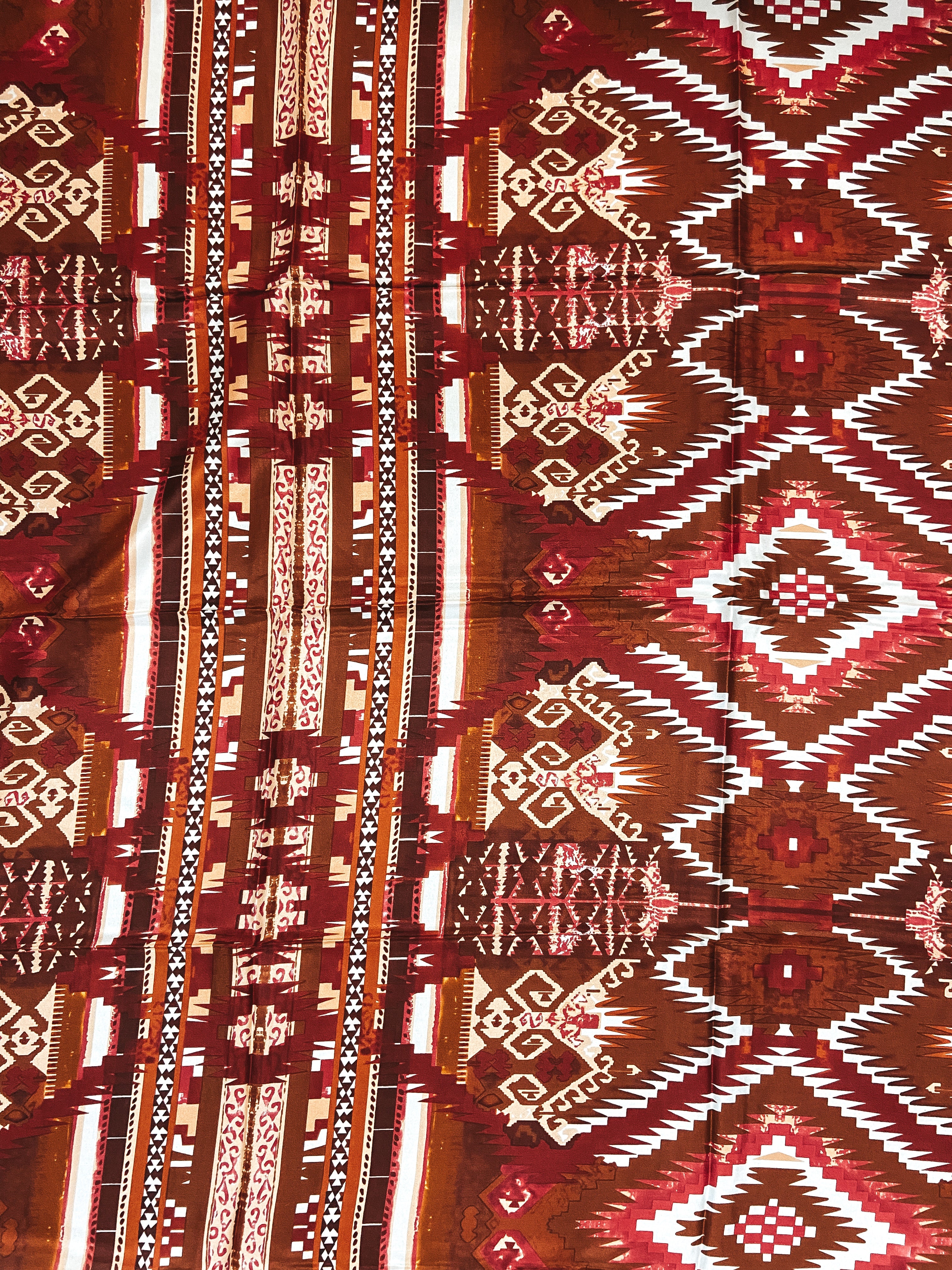 Aztec Wild Rag in Brown and White - Giddy Up Glamour Boutique