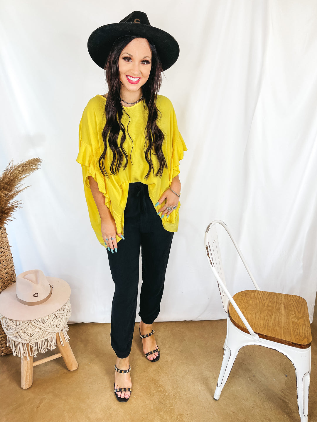 Valley Stroll Drawstring Joggers with Pockets in Black - Giddy Up Glamour Boutique