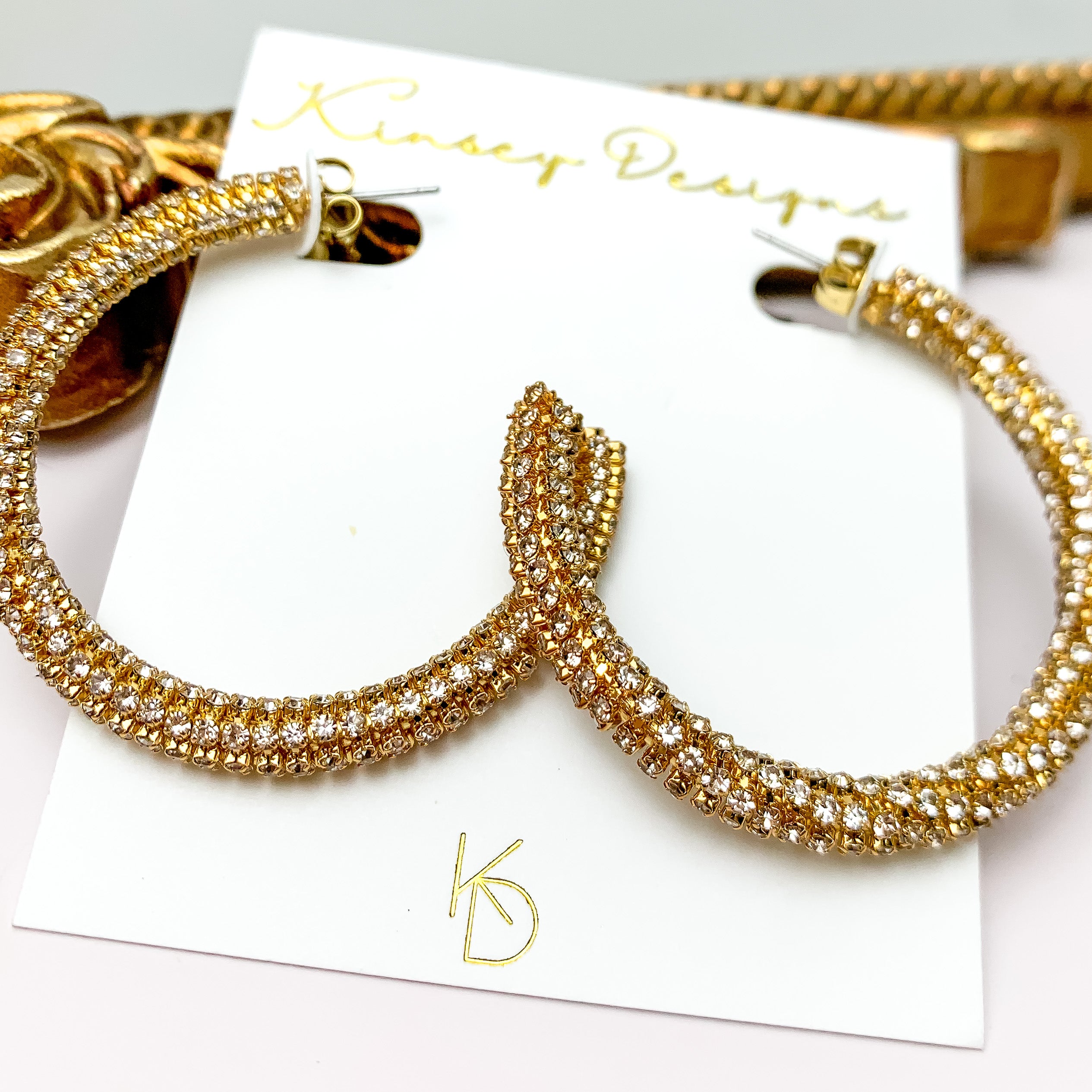 Kinsey Designs | Riley Hoop Earrings with CZ Crystals - Giddy Up Glamour Boutique
