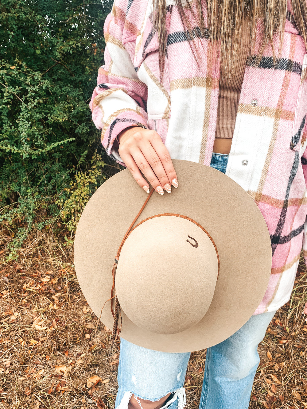 Charlie 1 Horse | Wanderlust Wool Felt Floppy Hat with Braided Band in Sand - Giddy Up Glamour Boutique