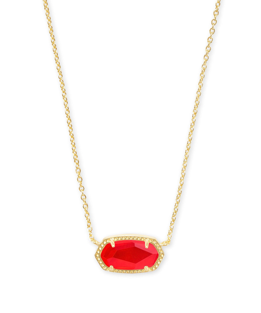 Kendra Scott | Elisa Gold Pendant Necklace in Red Illusion - Giddy Up Glamour Boutique