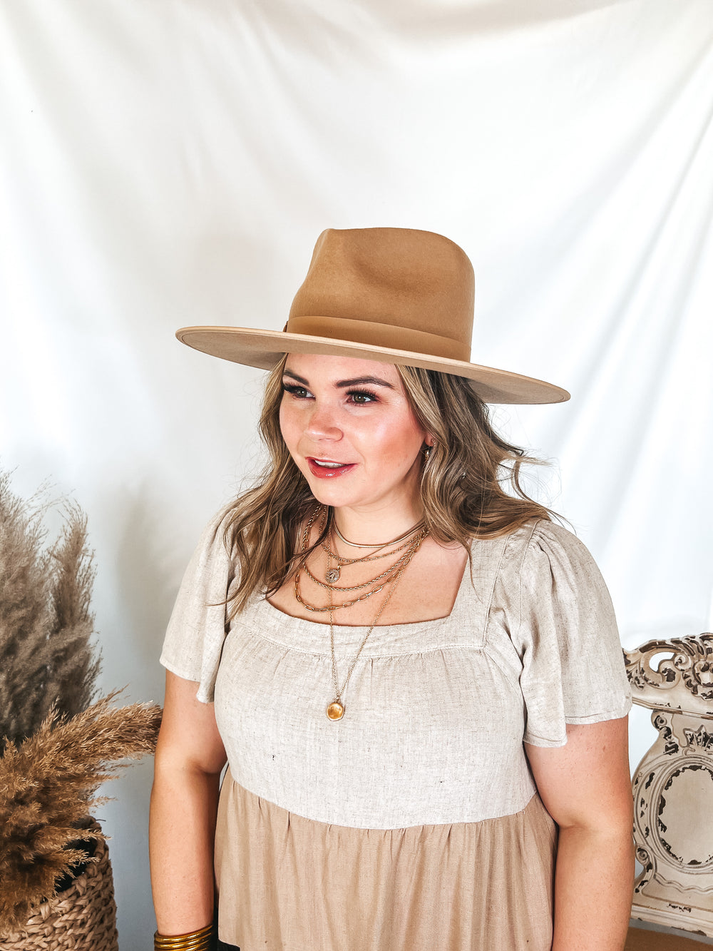 Lack of Color | Caramel Rancher Wool Felt Hat in Camel - Giddy Up Glamour Boutique