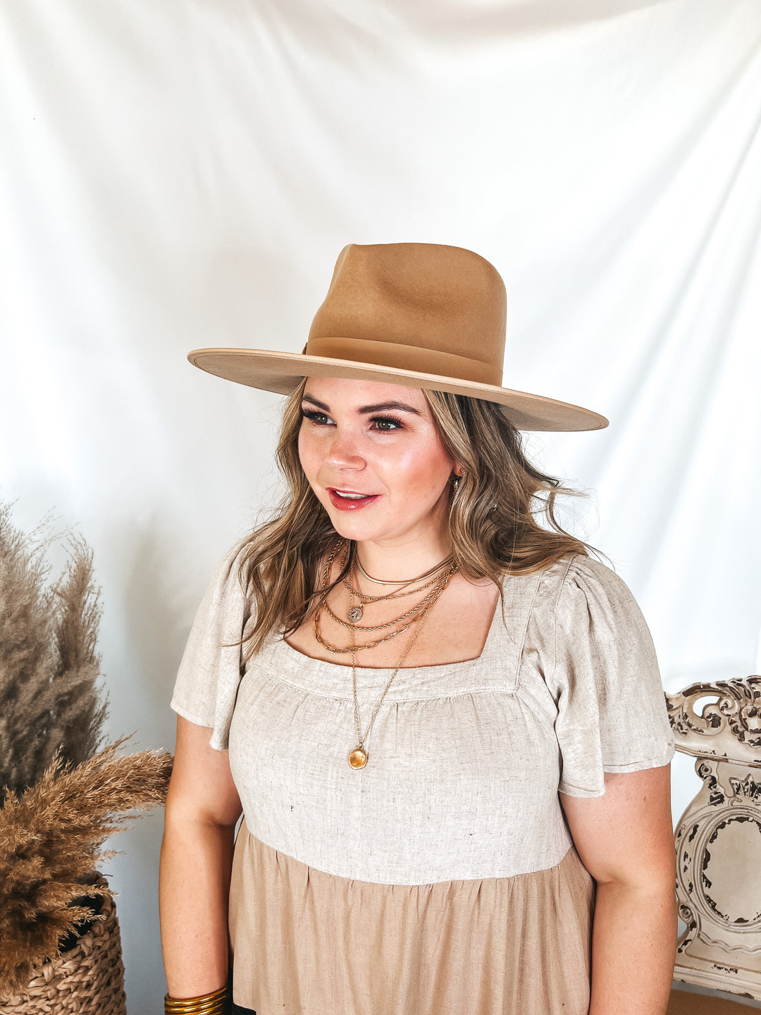 Lack of Color | Caramel Rancher Wool Felt Hat in Camel - Giddy Up Glamour Boutique