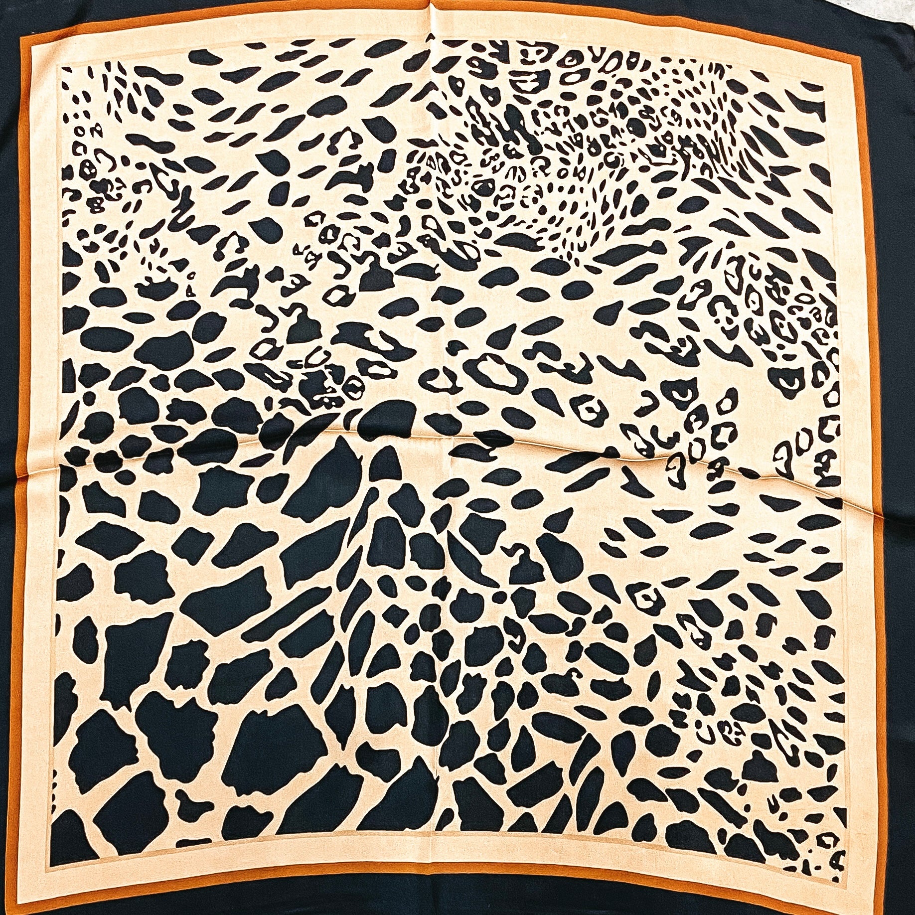 Mixed Animal Print Square Scarf in Tan and Black - Giddy Up Glamour Boutique
