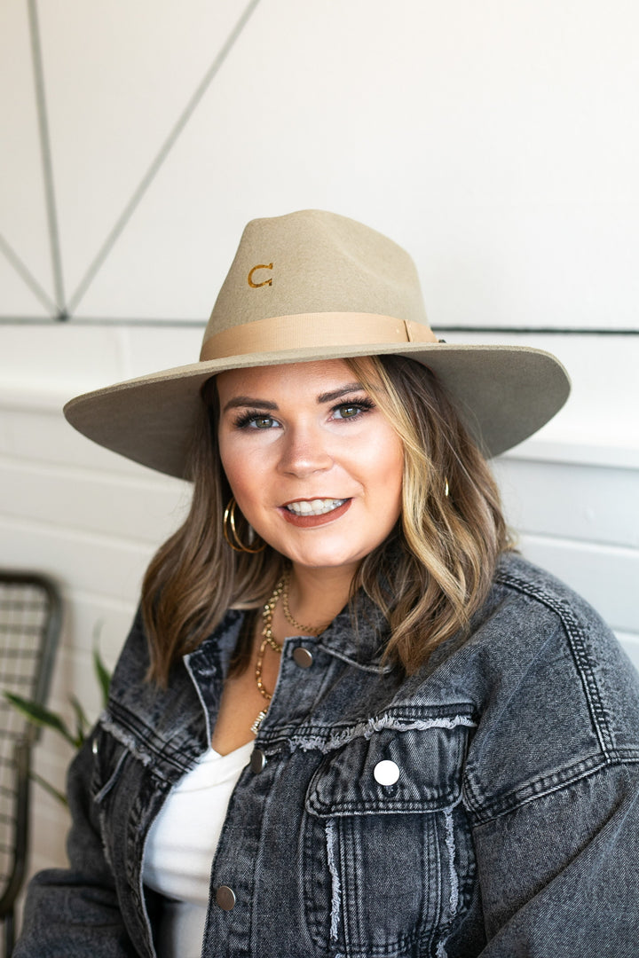Charlie 1 Horse | Highway Wool Felt Hat in Mushroom - Giddy Up Glamour Boutique