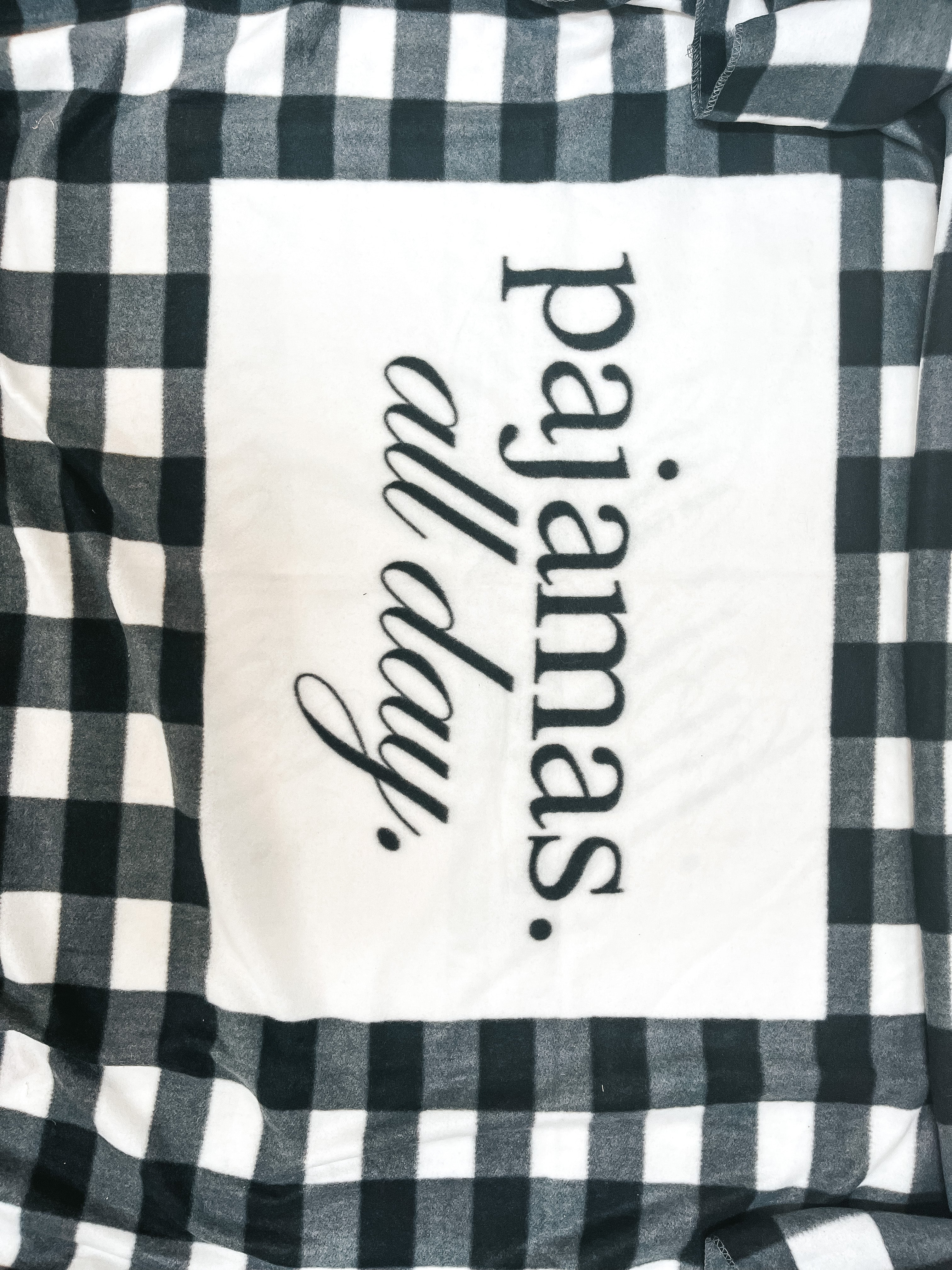 Pajamas All Day Buffalo Plaid Throw Blanket in Black and White - Giddy Up Glamour Boutique