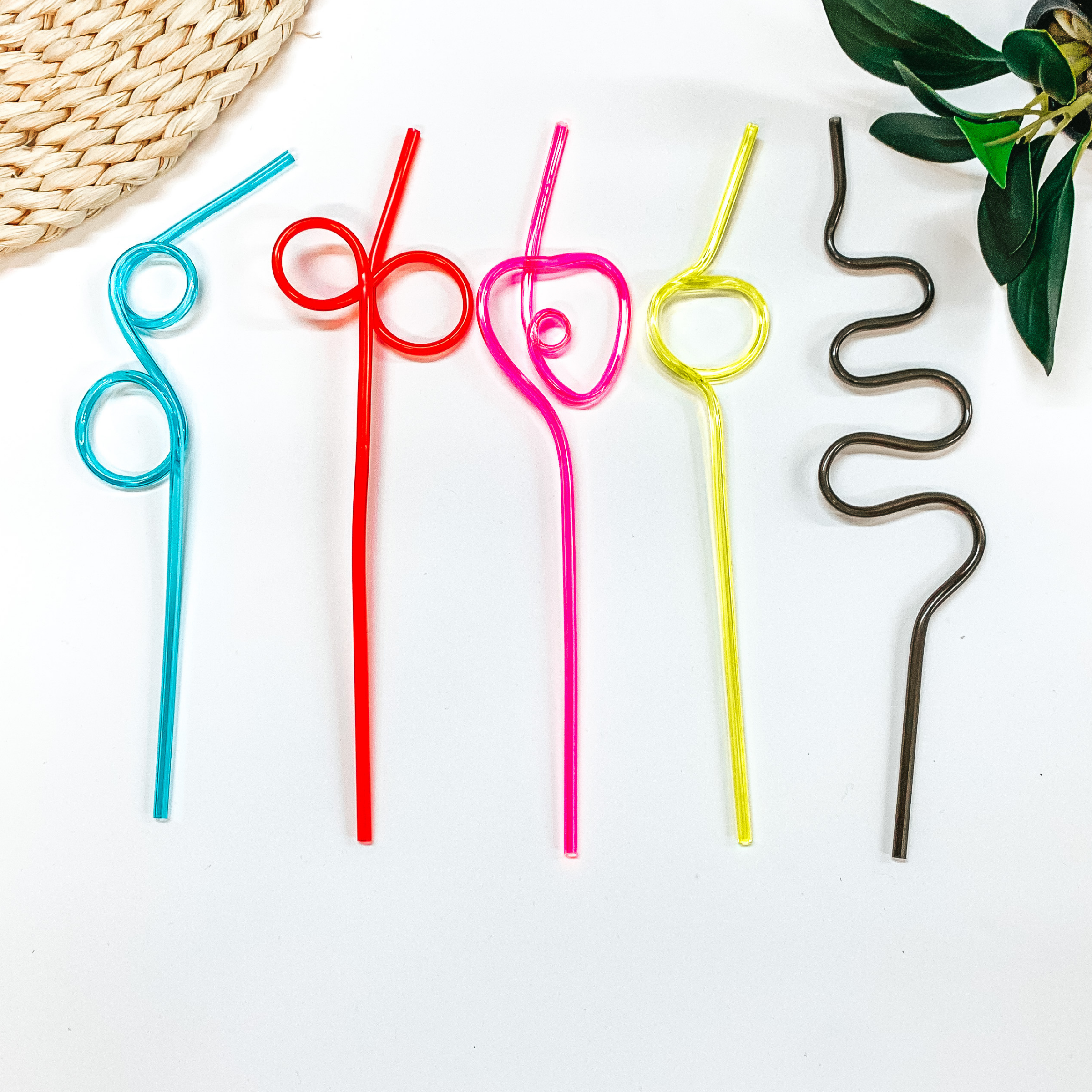 Buy 3 for $10 | Set of Five | Colorful Crazy Straws - Giddy Up Glamour Boutique