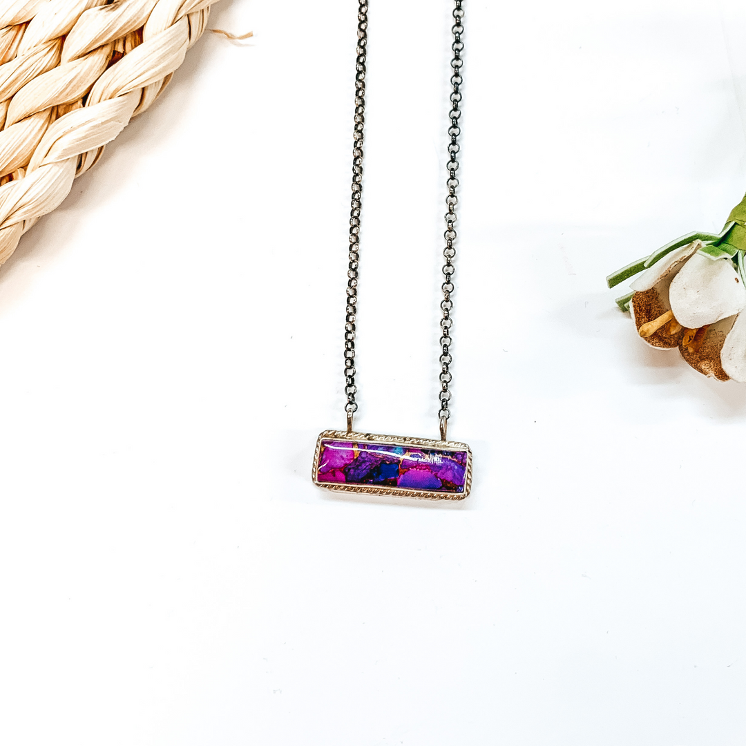 Tricia Smith | Navajo Handmade Sterling Silver Chain Necklace with Remix Mojave Turquoise Stone and Rope Detailing Bar - Giddy Up Glamour Boutique