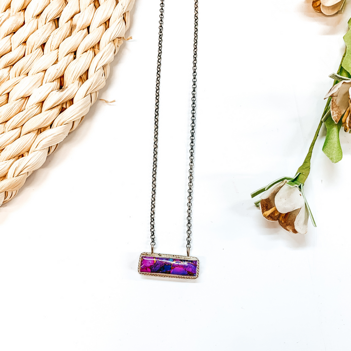 Tricia Smith | Navajo Handmade Sterling Silver Chain Necklace with Remix Mojave Turquoise Stone and Rope Detailing Bar - Giddy Up Glamour Boutique