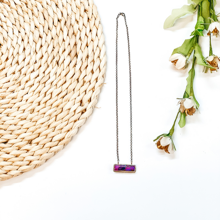 Tricia Smith | Navajo Handmade Sterling Silver Chain Necklace with Remix Mojave Turquoise Stone and Rope Detailing Bar - Giddy Up Glamour Boutique