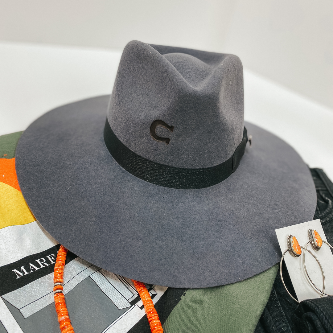 Charlie 1 Horse | Highway Wool Felt Hat in Granite - Giddy Up Glamour Boutique