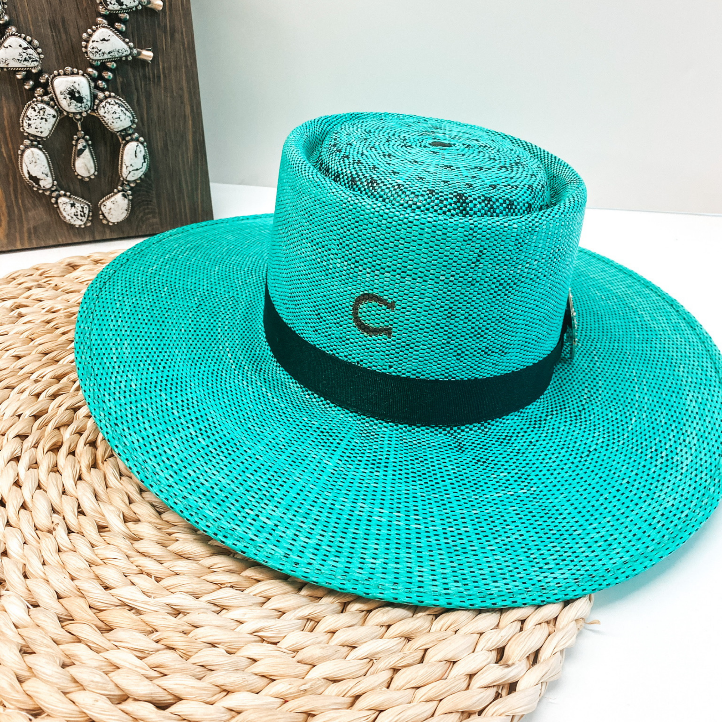 Charlie 1 Horse | Guardian Straw Stiff Brim Hat with Black Band and Butterfly Concho - Giddy Up Glamour Boutique