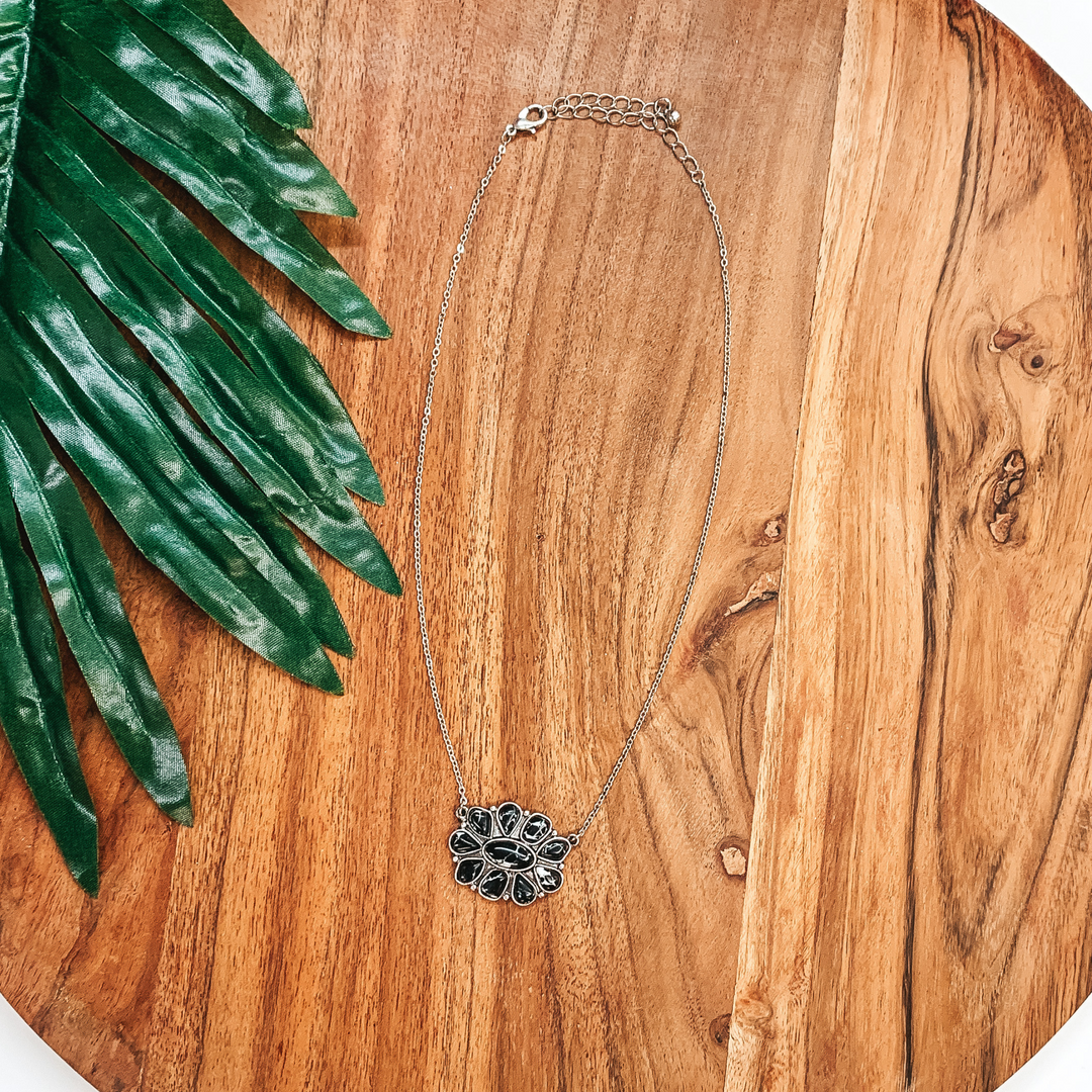 Mini Concho Necklace in Black - Giddy Up Glamour Boutique