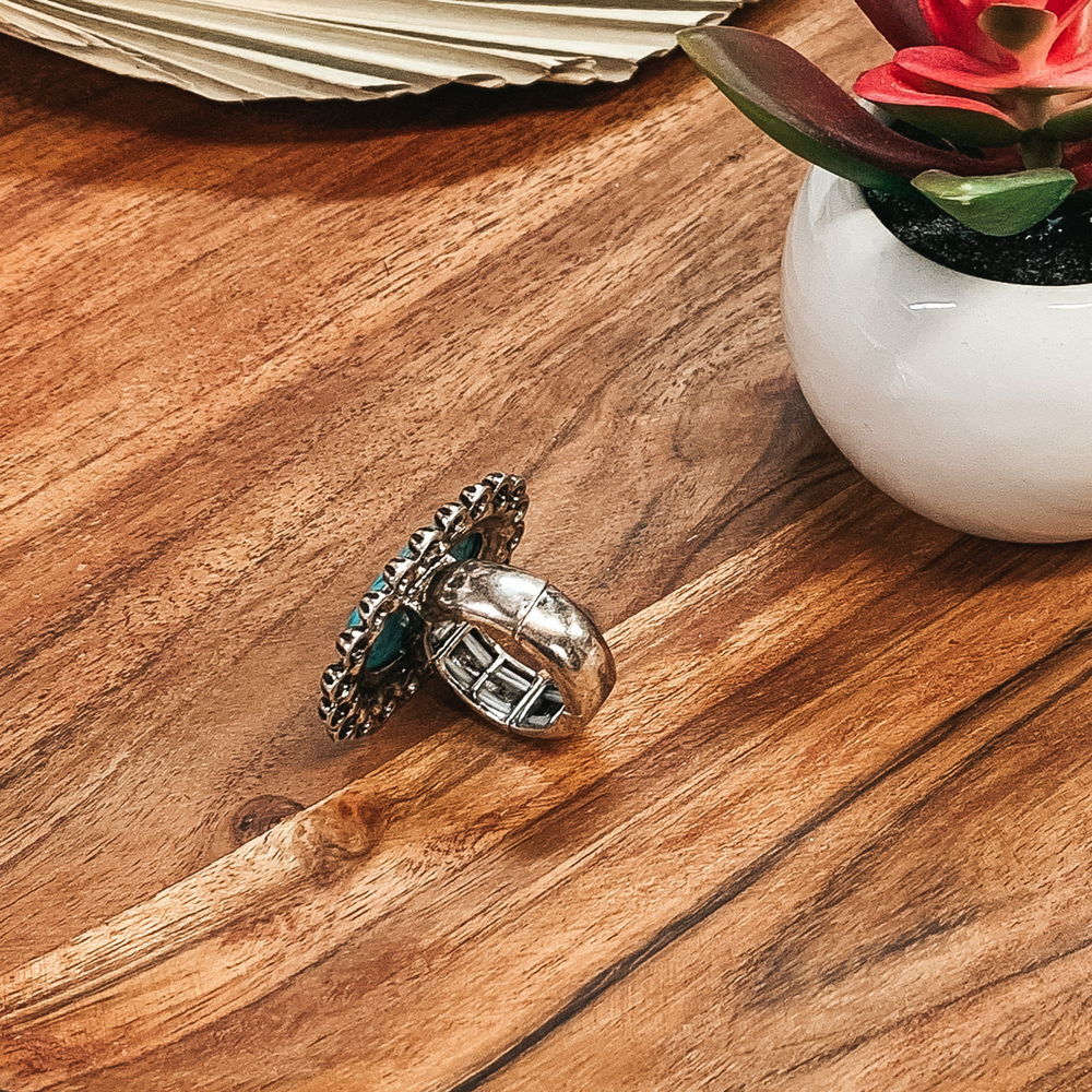 Oval Turquoise Inspired Stone Ring - Giddy Up Glamour Boutique