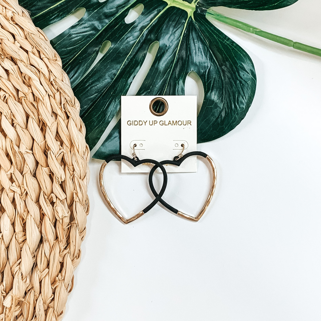 Half of My Heart Earrings in Black - Giddy Up Glamour Boutique