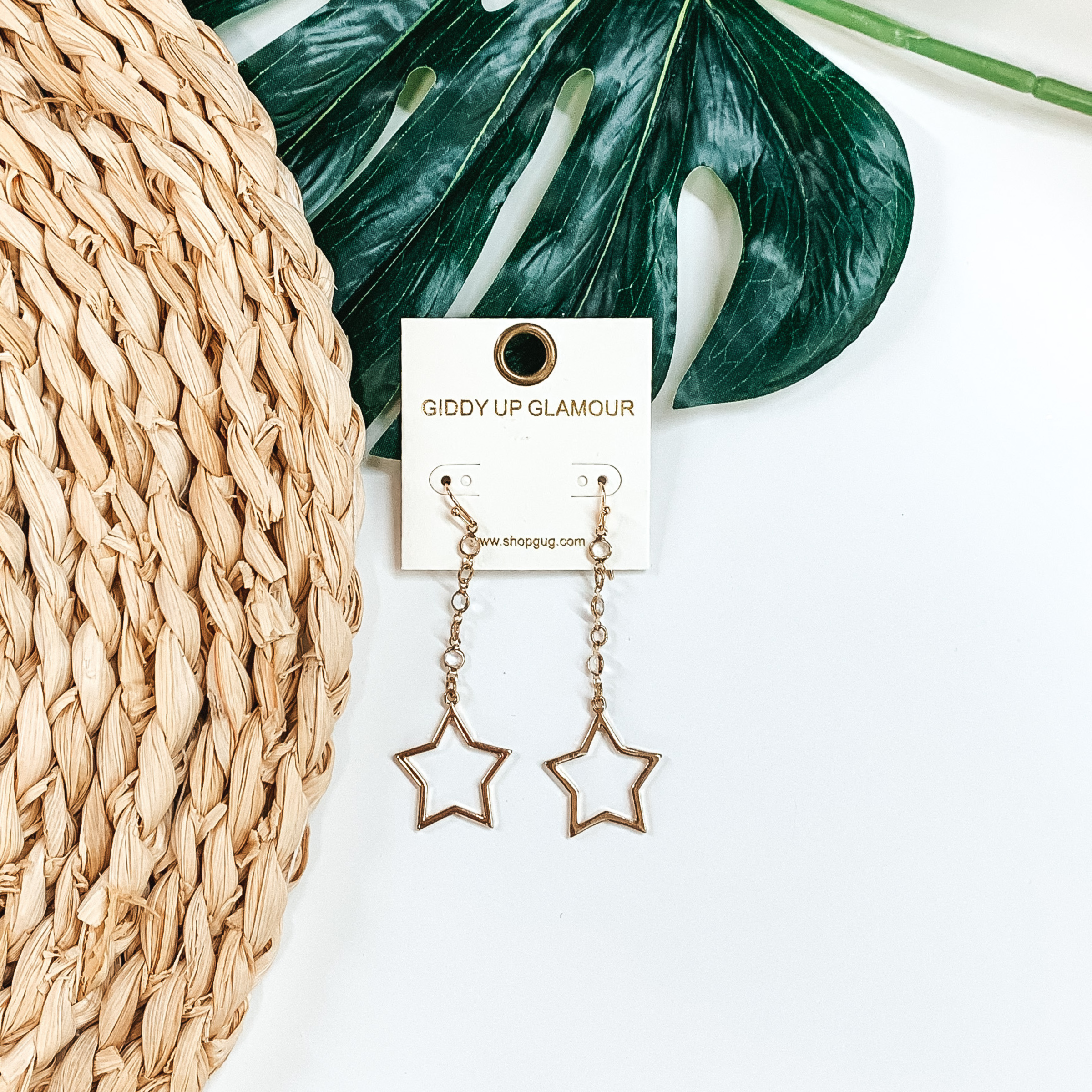 Stars in Her Eyes Drop Earrings in Gold - Giddy Up Glamour Boutique