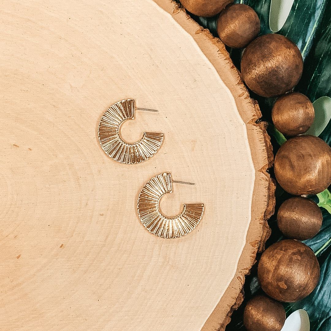 Greek Goddess Small Hoops in Gold - Giddy Up Glamour Boutique