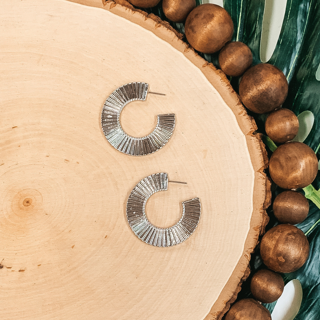 Greek Goddess Large Hoops in Silver - Giddy Up Glamour Boutique