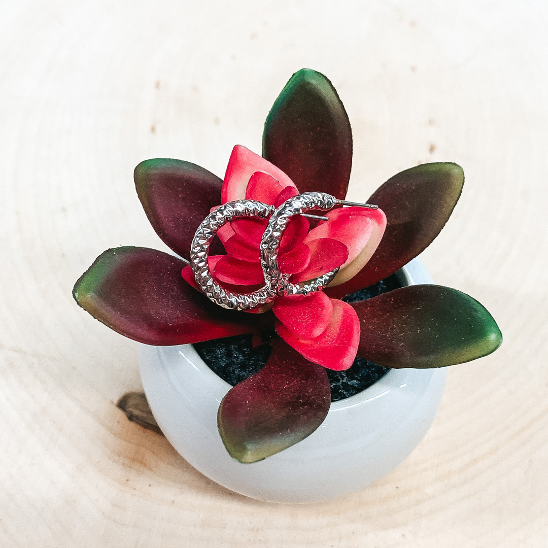 Set of Three Silver Hoops in Various Styles - Giddy Up Glamour Boutique