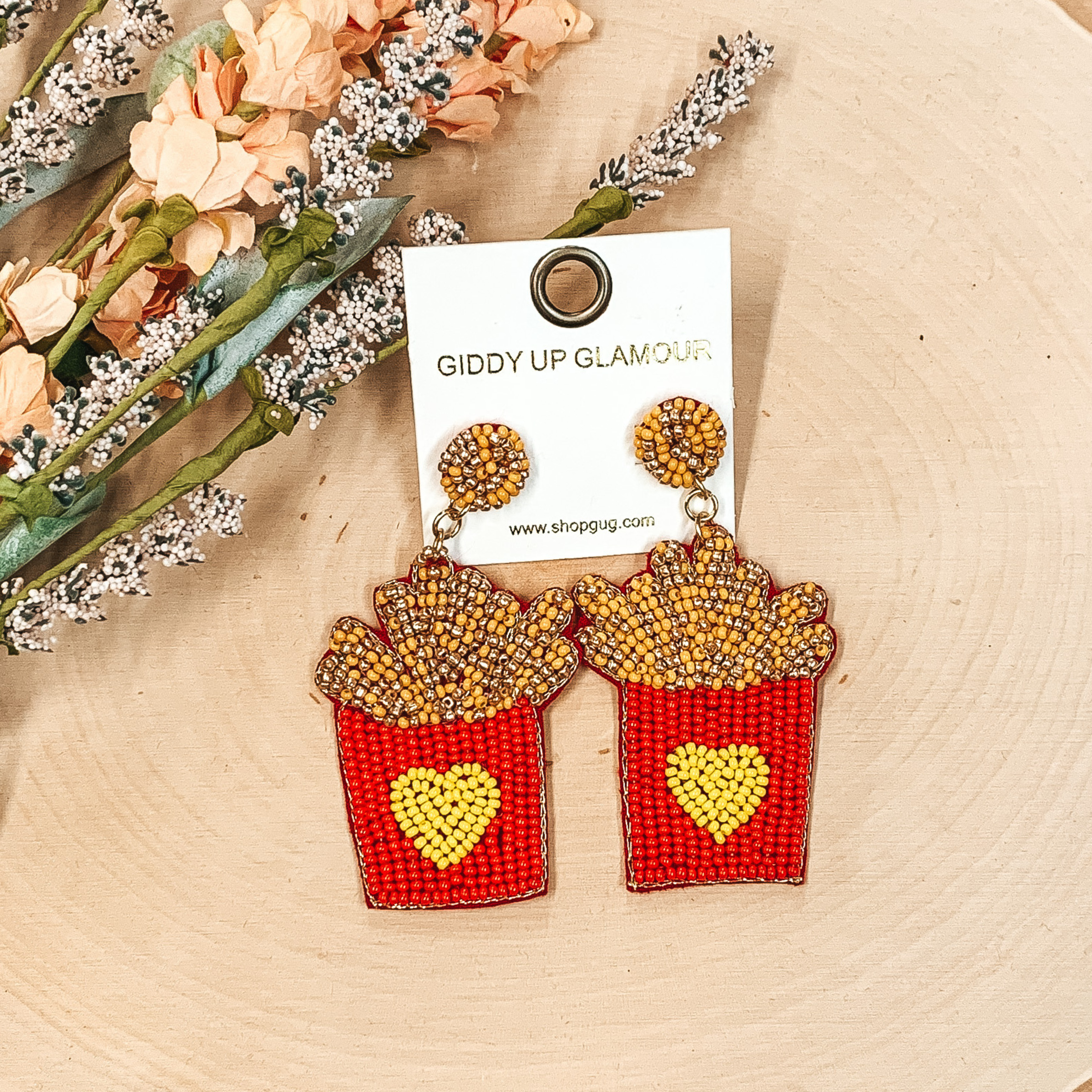 Good Enough to Eat Beaded Earrings in Red - Giddy Up Glamour Boutique