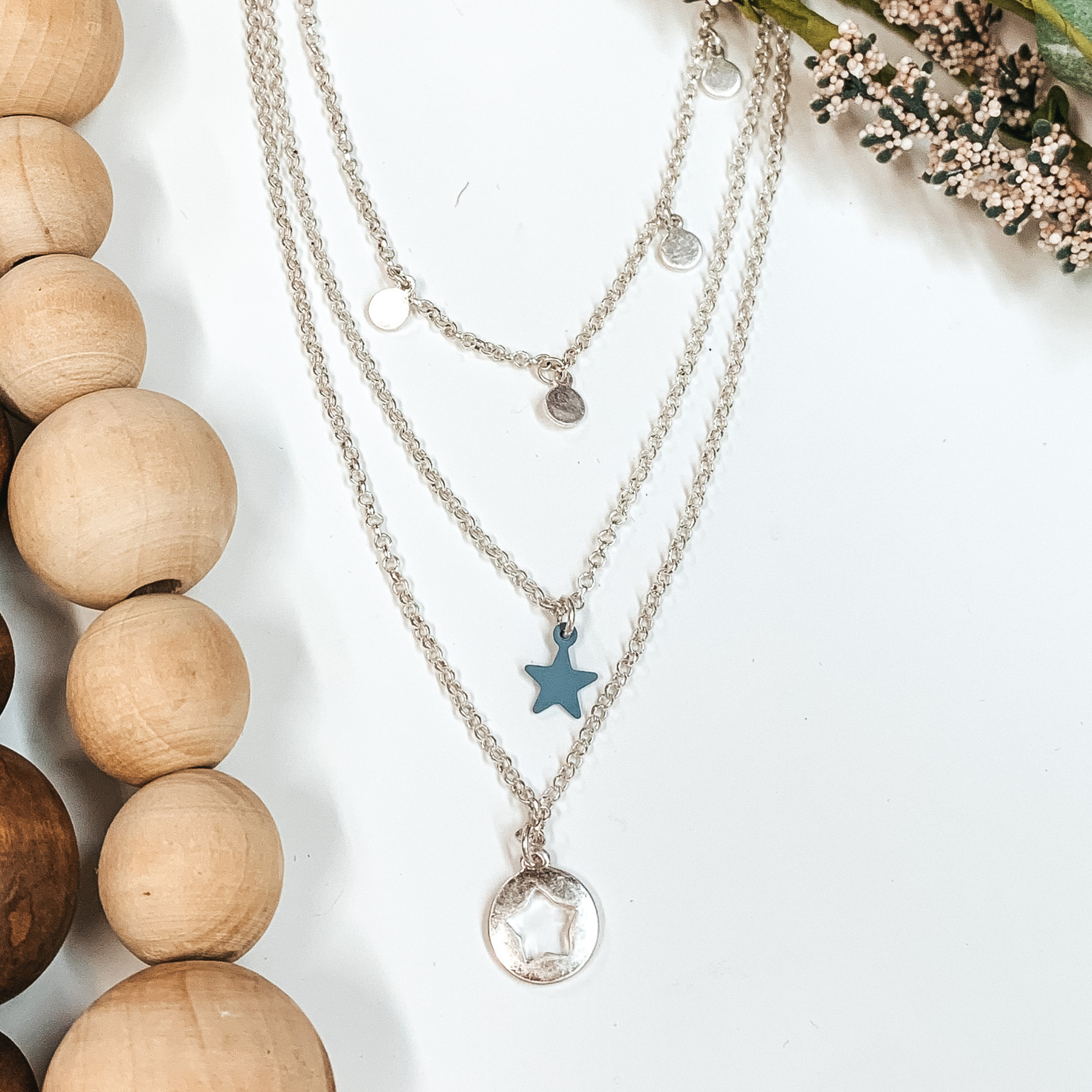 First Star Necklace Set in Silver/Blue - Giddy Up Glamour Boutique
