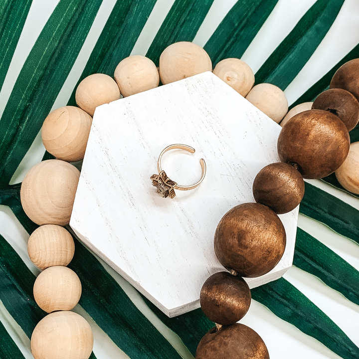 Crystalized Star Gold Tone Ring in Gold Tone - Giddy Up Glamour Boutique