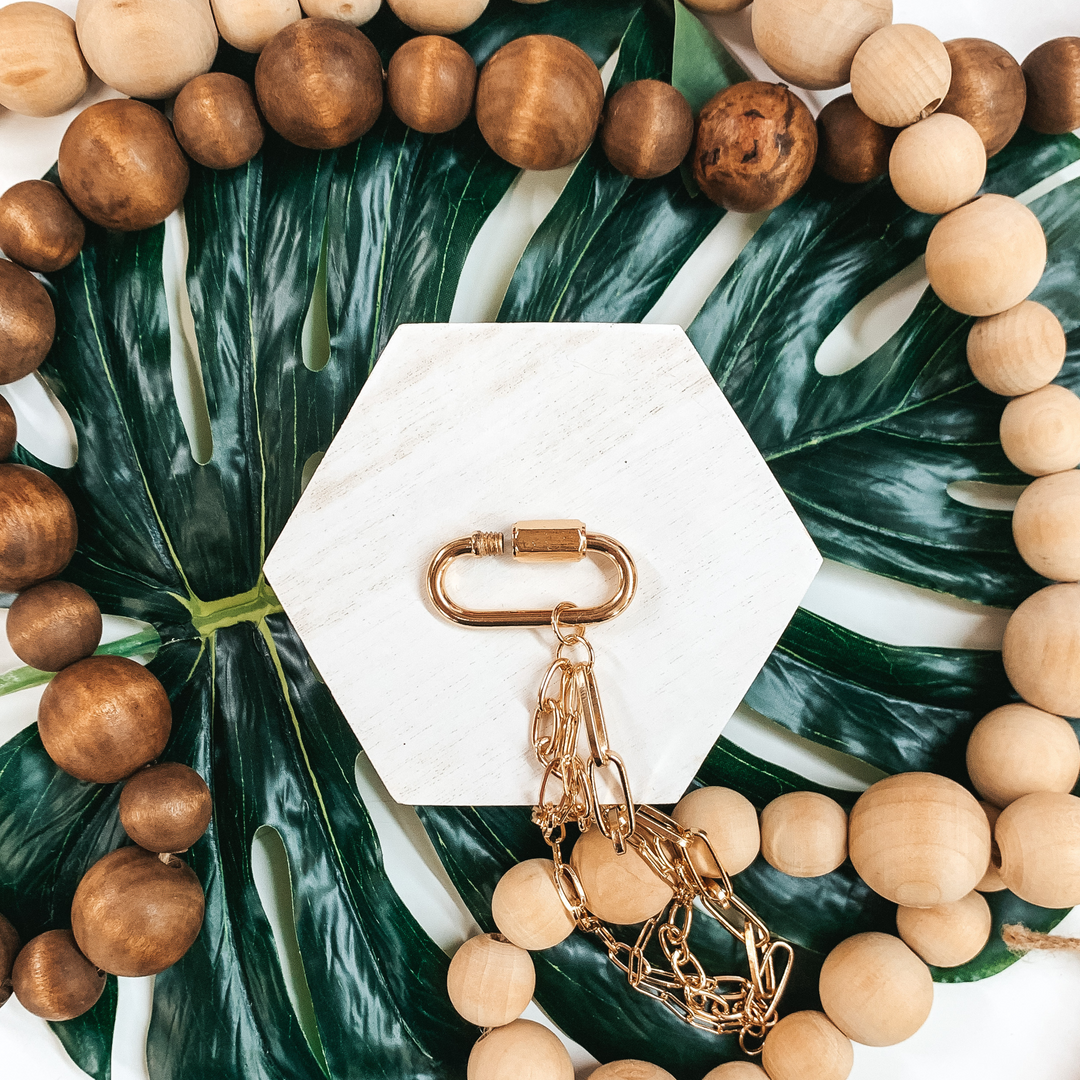 Four Chain Bracelet With Oval Pendant in Gold - Giddy Up Glamour Boutique