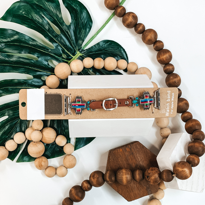 Serape Cross Charm Apple Watch Band - Giddy Up Glamour Boutique