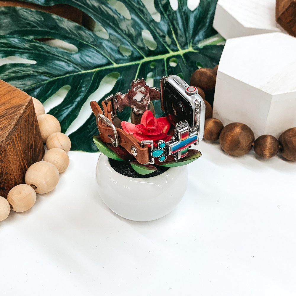 Serape Cross Charm Apple Watch Band - Giddy Up Glamour Boutique