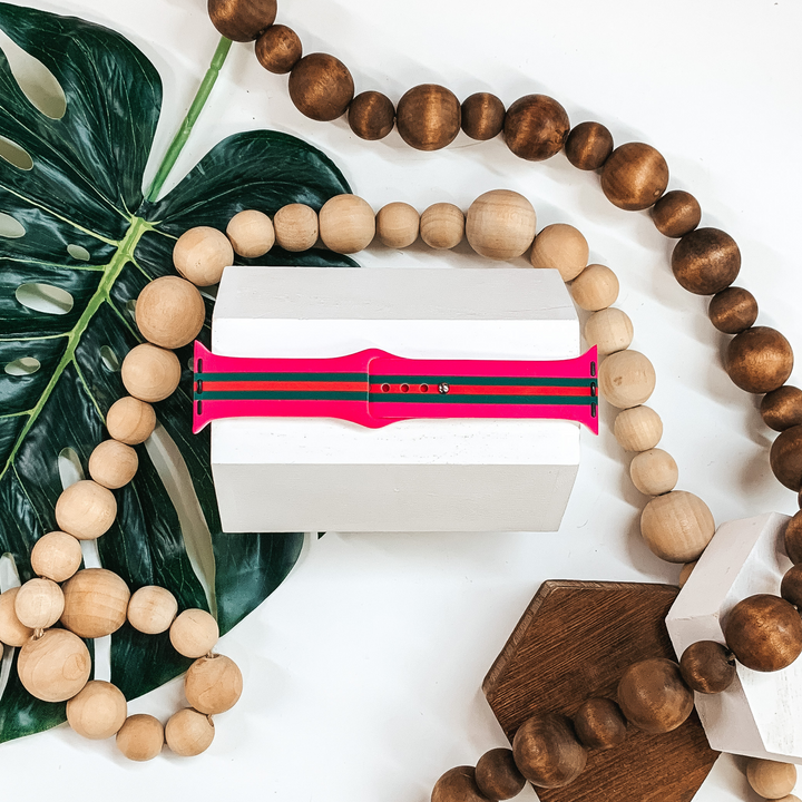 Smart Watch Band in Hot Pink, Green and Red - Giddy Up Glamour Boutique