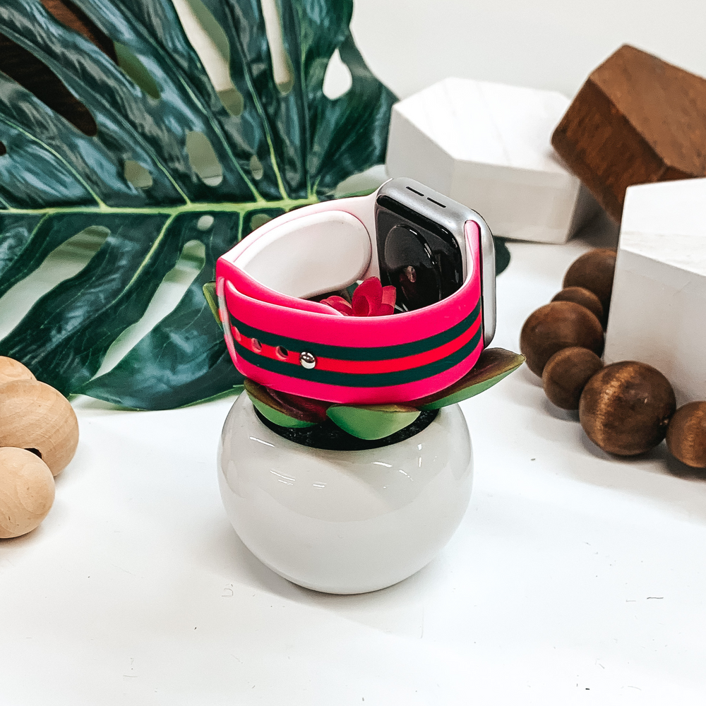 Smart Watch Band in Hot Pink, Green and Red - Giddy Up Glamour Boutique