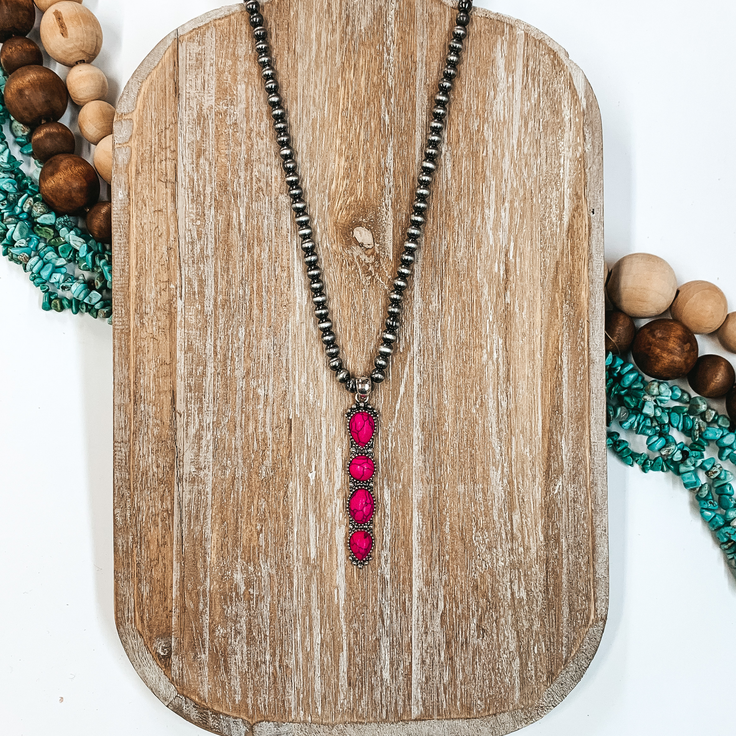 Lariat Inspired Pendant Necklace in Pink - Giddy Up Glamour Boutique