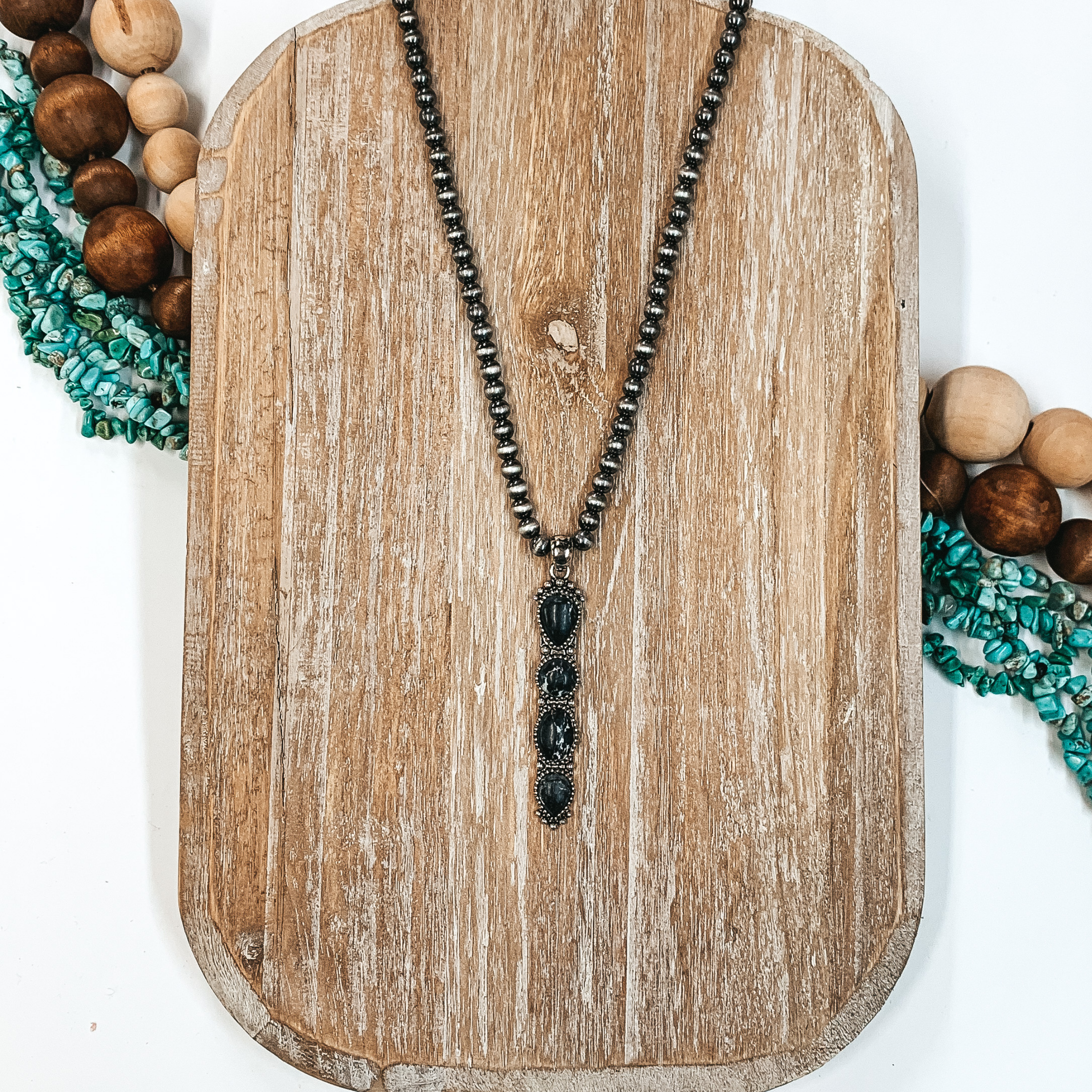 Lariat Inspired Pendant Necklace in Black - Giddy Up Glamour Boutique