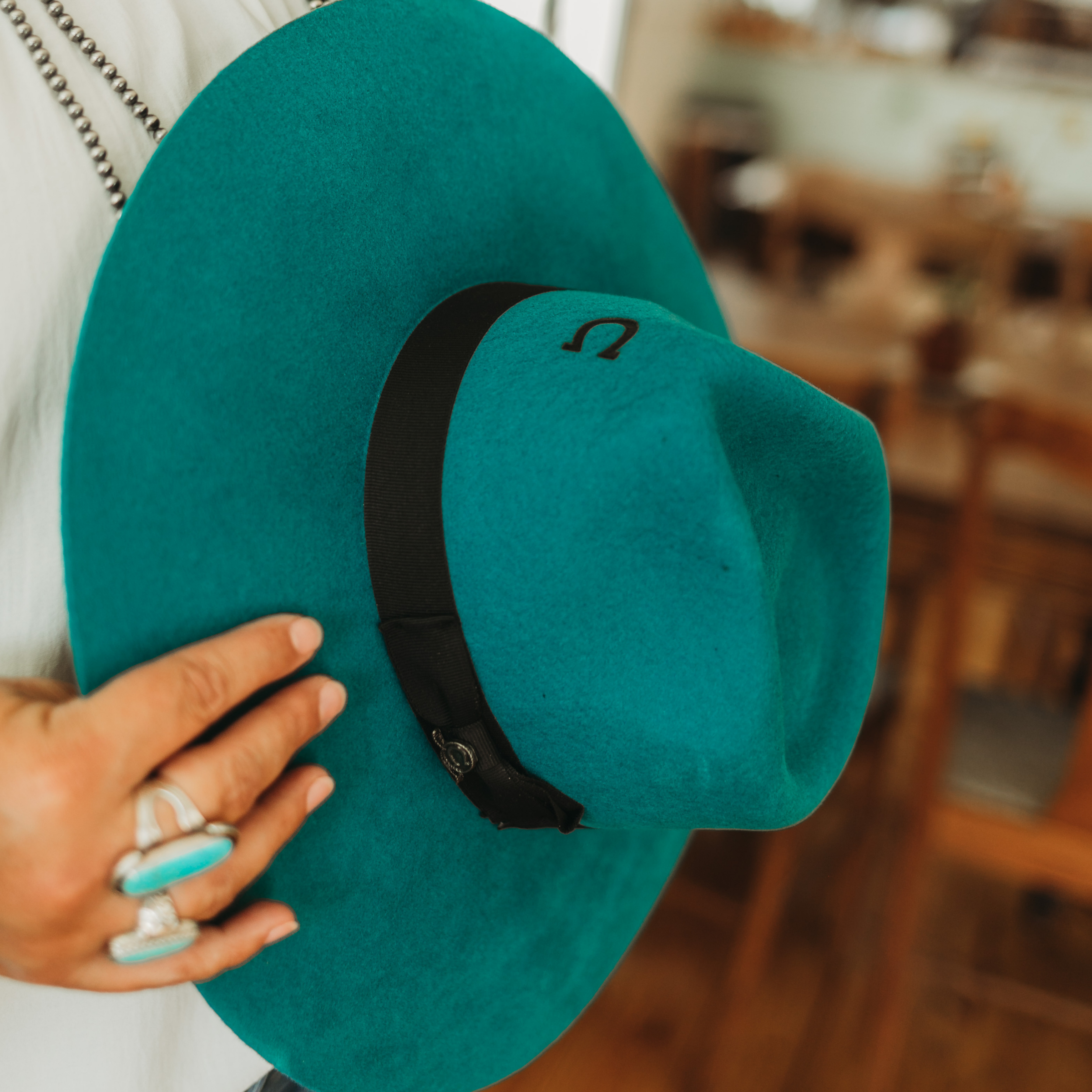 Charlie 1 Horse | Highway Wool Felt Hat in Teal - Giddy Up Glamour Boutique
