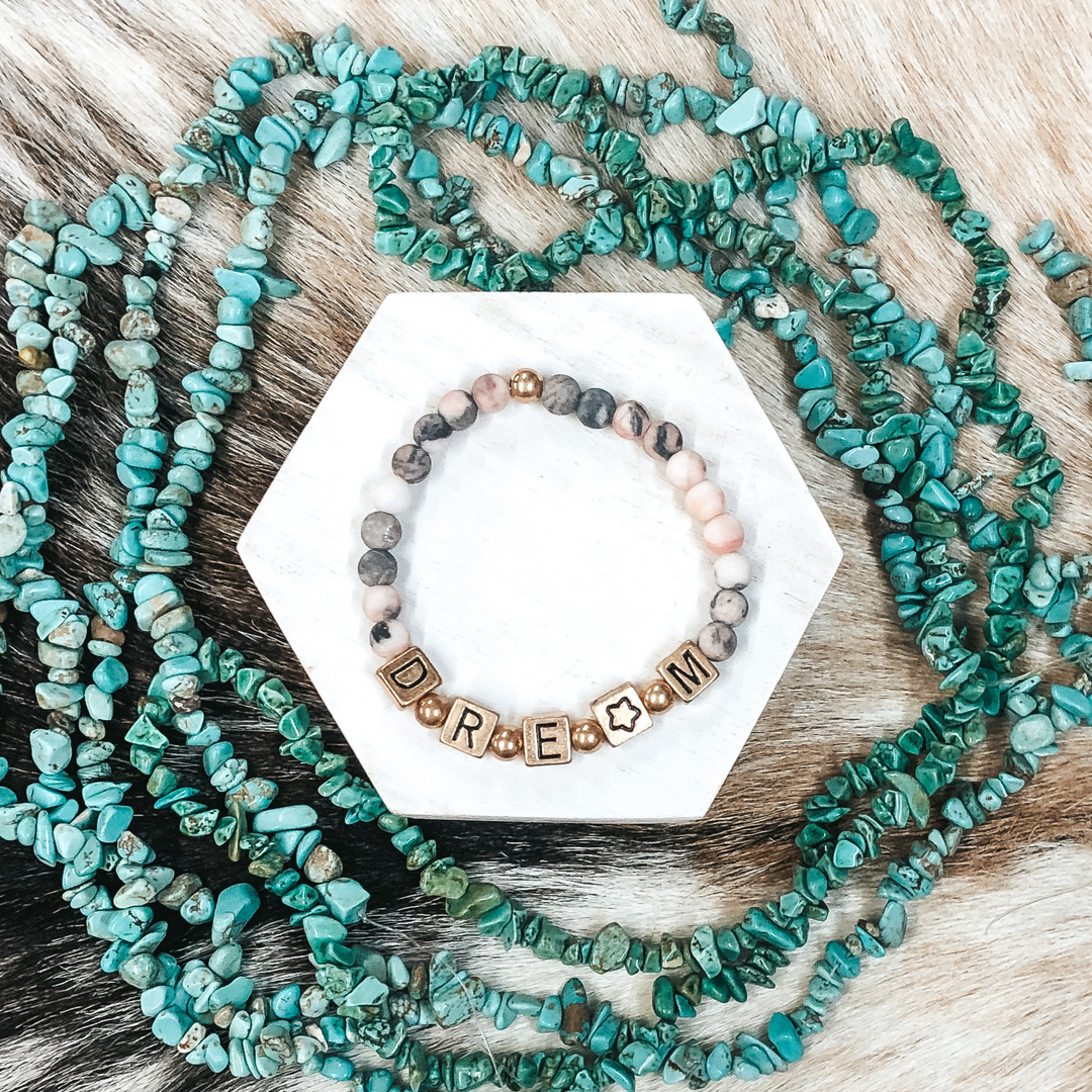 Dream On Bracelet in Pink Marble - Giddy Up Glamour Boutique