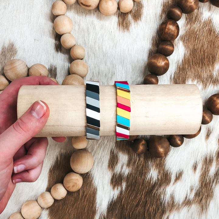 All About Matte Diagonal Bracelet in Multicolored - Giddy Up Glamour Boutique