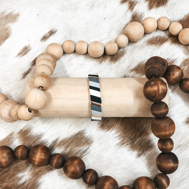 All About Matte Diagonal Bracelet in Greys - Giddy Up Glamour Boutique