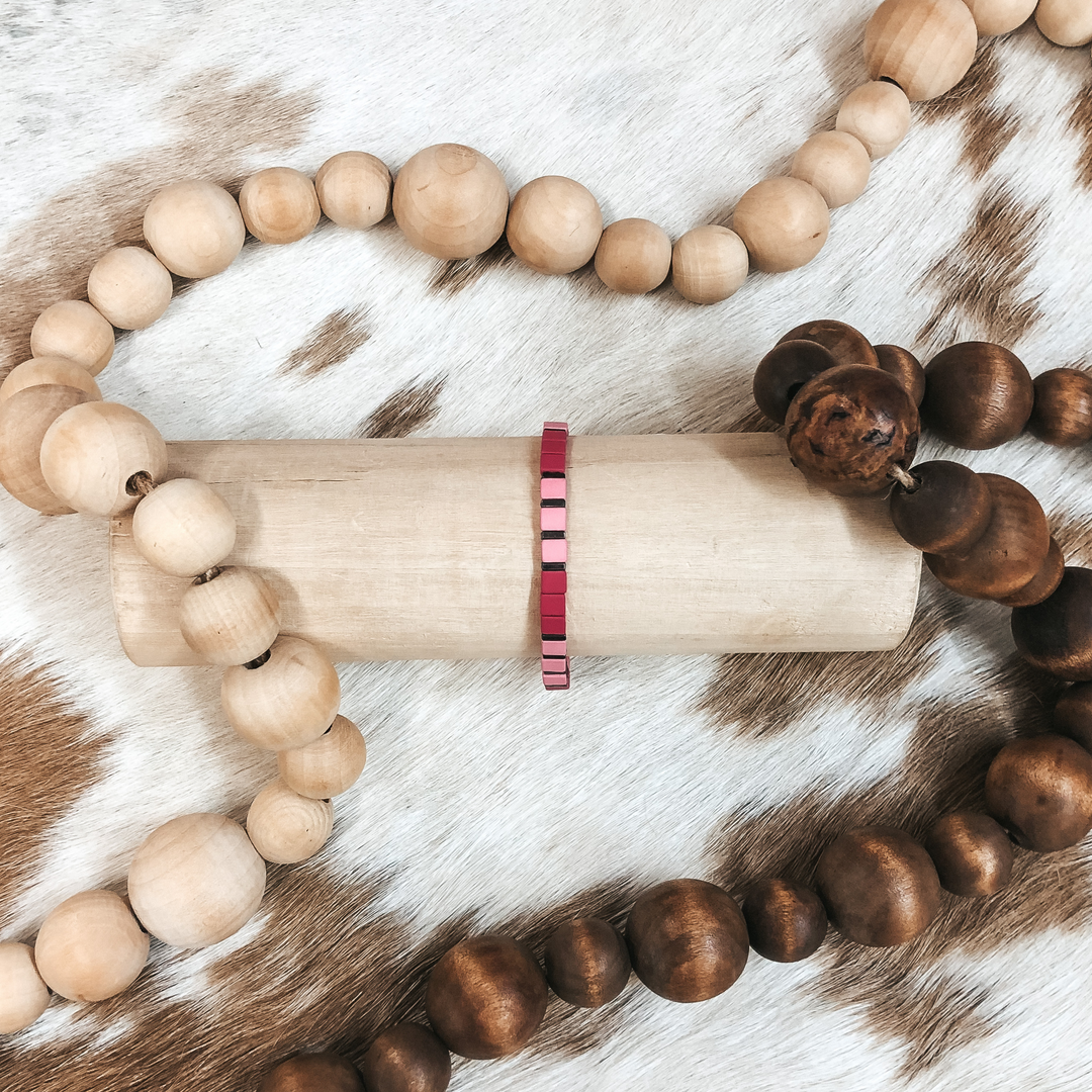 All About Matte Skinny Square Bracelet in Pinks - Giddy Up Glamour Boutique