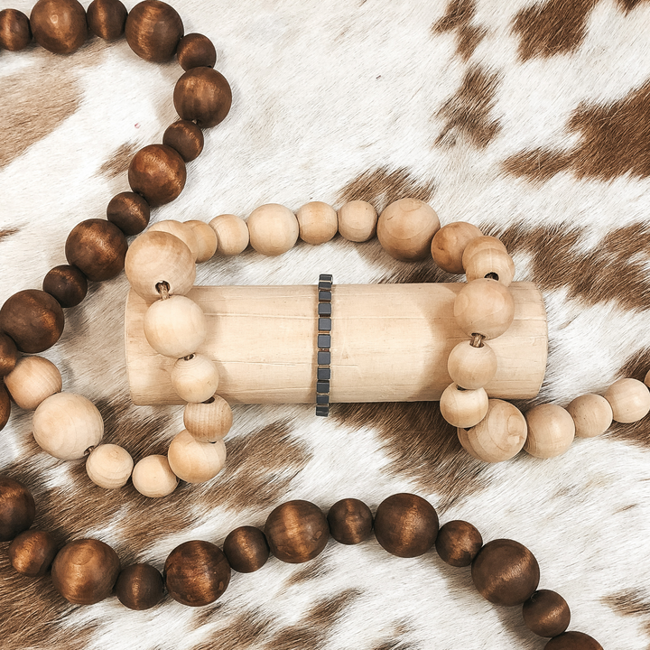 All About Matte Skinny Square Bracelet in Dark Grey - Giddy Up Glamour Boutique